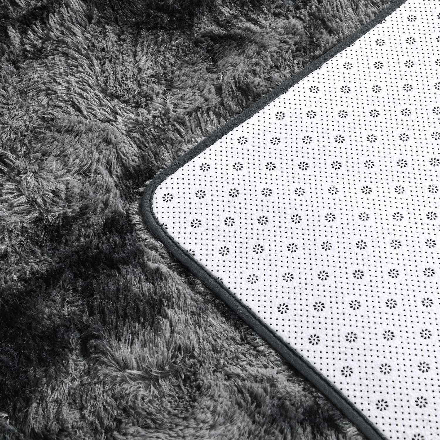 Black Shag Rug, Fluffy and Extra Soft Area Rug - rgc002