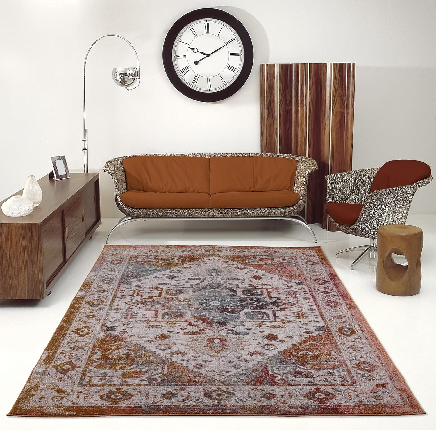 Joy Rug Collection Traditional Rug 5x7 Classic Patterned Brown Area Rug