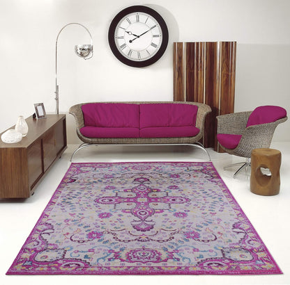 Joy Rug Collection Floral Area Rug 5x7 Tribal Patterned Pink Multicolor  Area Carpet 
