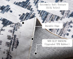 Modern Rug 5x7 Thin Beige and Blue Machine Washable Area Rug