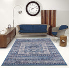Joy Rug Collection Area Rug 5x7 Traditional Patterned Blue White Carpet  