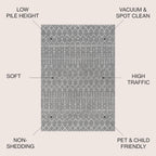 Bohemian Rug Classic 4x6 Grey and White Area Carpet