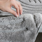 Velvet Grey Circles Washable Rug - Rugsco.ca