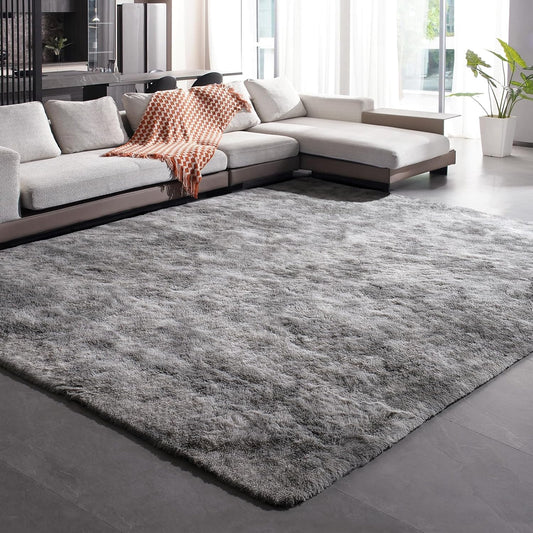 Shag Rug Large Size Cloud Grey Fluffy Machine Washable Area Rug