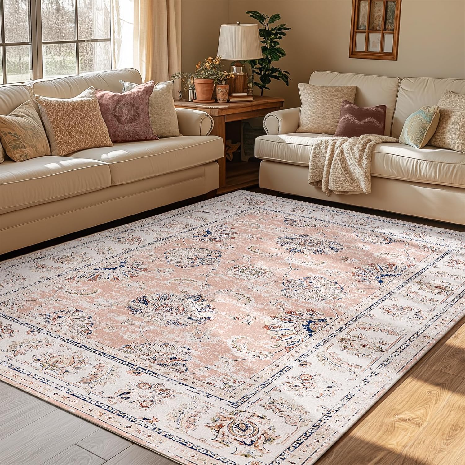 Pink Rug Living Room  Kitchen and Bedroom