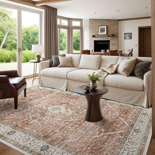 Turkish Rug Red Living Room Kitchen and Bedroom