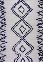 Shag Rug Boho 4x6 White and Blue Area Carpet