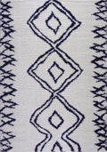 Shag Rug Boho 4x6 White and Blue Area Carpet