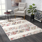 Modern Abstract Rug 4x6 Beige Cream Boho Modern  Living Room Kitchen and Bedroom Area Rug