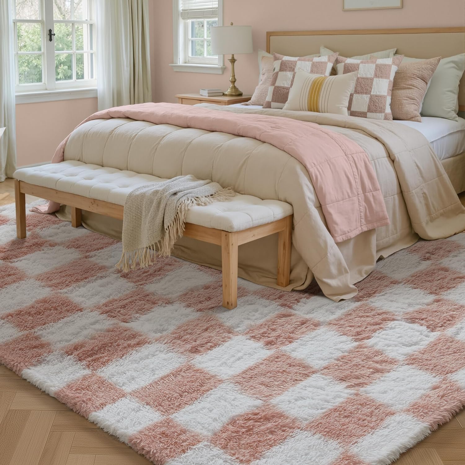 Checkerd Shag Rug