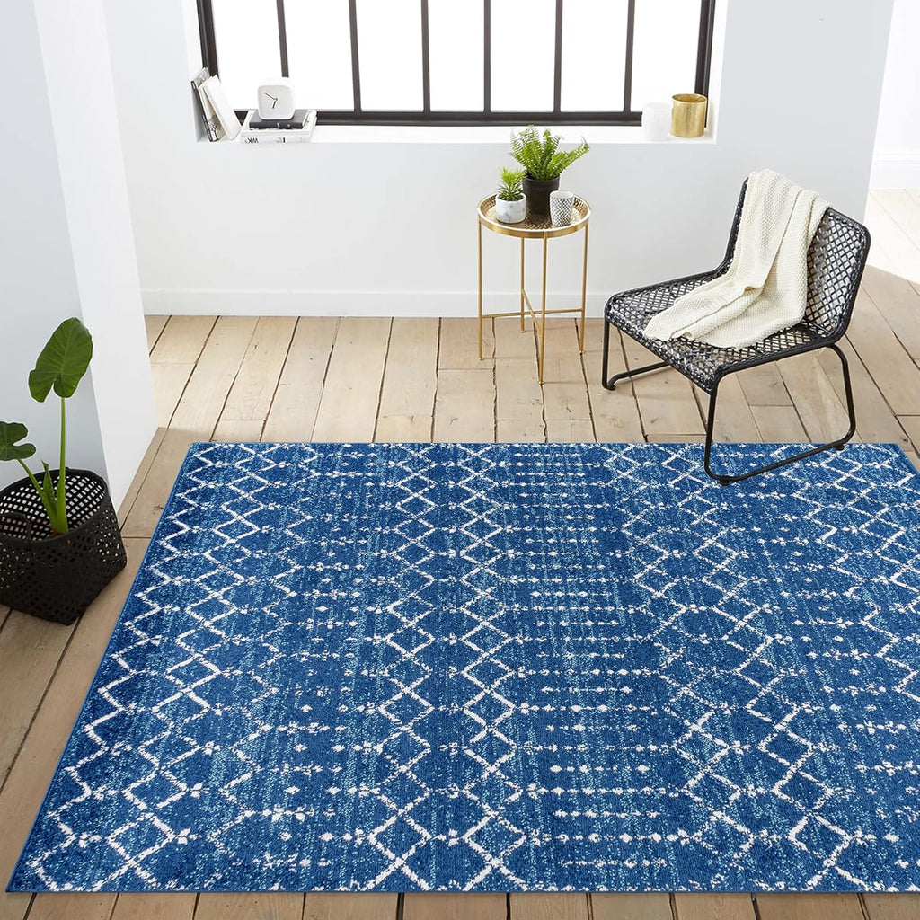 Bohemian Rug Classic 4x6 Blue and White Area Carpet