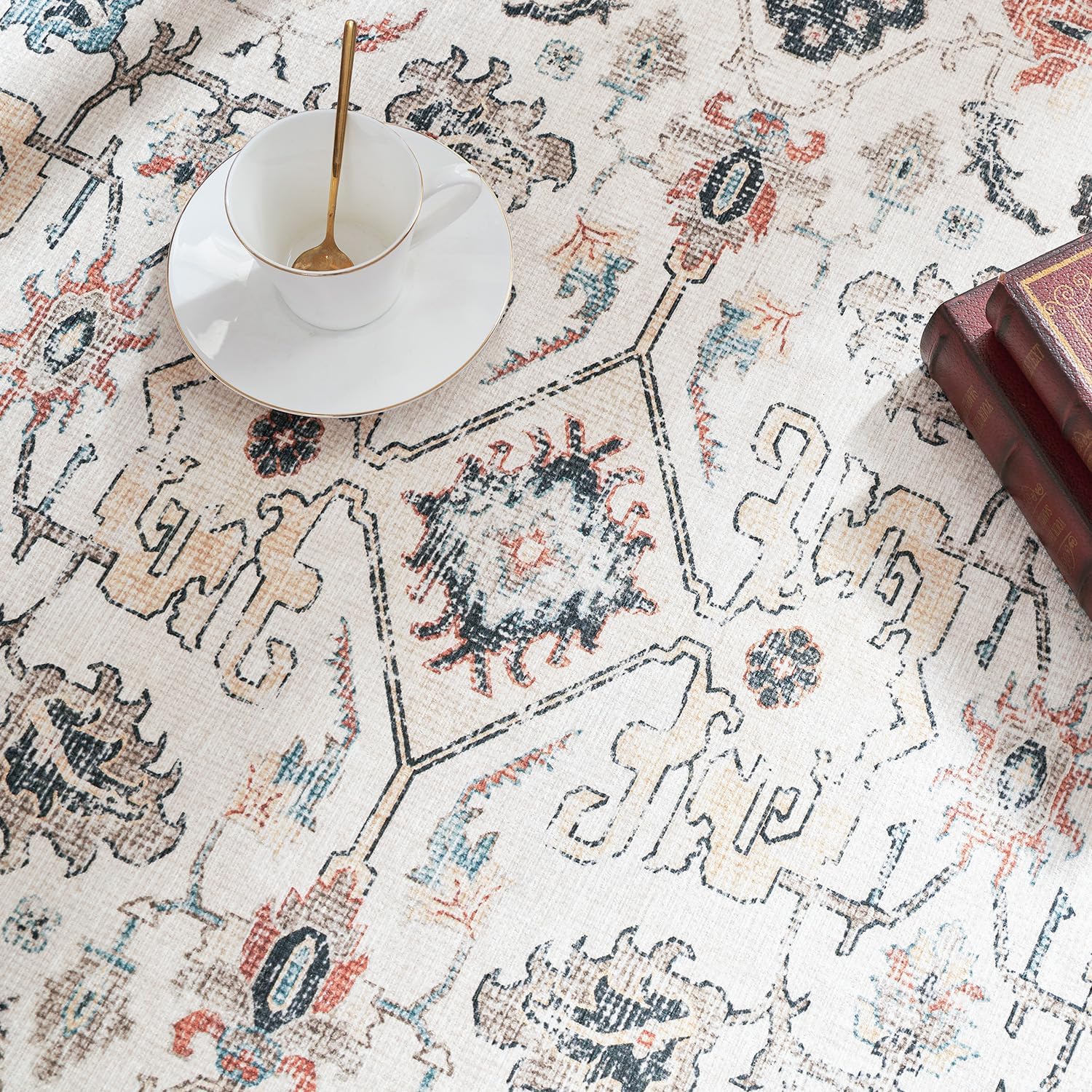 Vintage Orange Rug Living Room  Kitchen and Bedroom