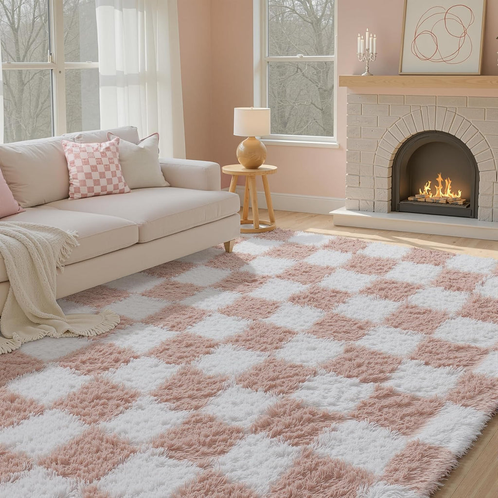 Checkerd Shag Rug
