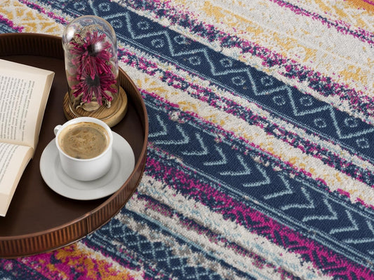 Essential Rug Collection Boho Abstract Multi Color  Area Rug - brch-0089