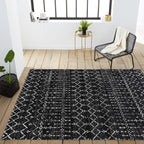 Bohemian Rug Classic 4x6 Black and White Area Carpet