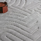 Velvet Grey Circles Washable Rug - Rugsco.ca