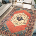 Turkish Rug Red Yellow Boho Living Room  Kitchen and Bedroom