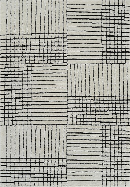 Boho Rug 4x6 High Quality Geometric White and Black Area Rug
