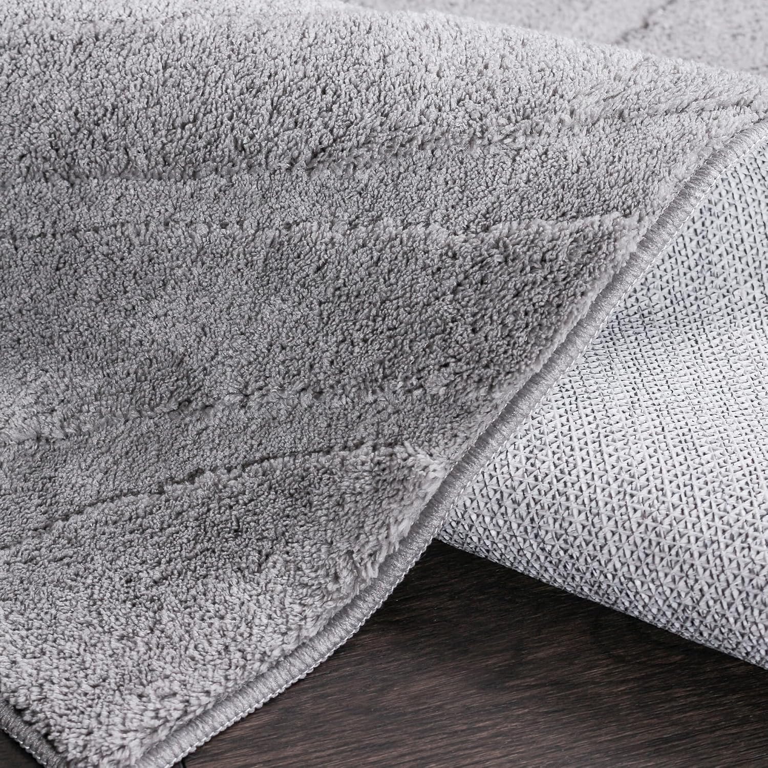 Pearl Grey Waves Washable Rug - Rugsco.ca