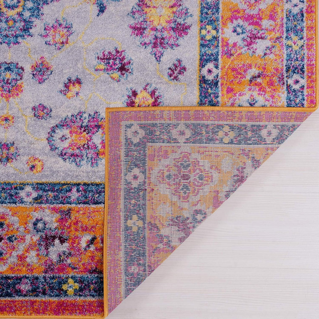 Joy Rug Collection Area Rug 5x7 Floral Patterned Multicolor Orangy Carpet