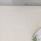 Agora Collection Plush Shag Rug 5x7 White Boho Wavy