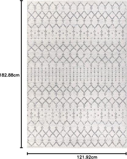 Bohemian Rug Classic 4x6 White and Grey Area Carpet