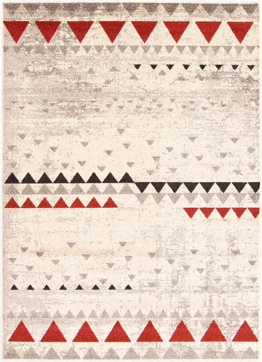 Bohemian Rug Classic 4x6 Beige and Red Area Carpet