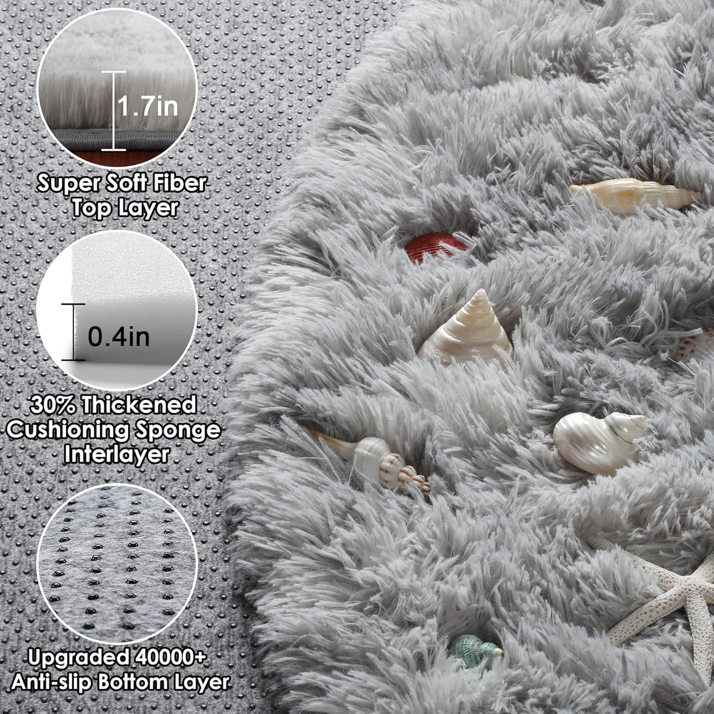 Round Fluffy Rugs Living Room & Bedroom Rug & Kids Room - rgc-00190