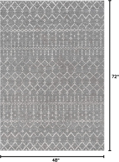 Bohemian Rug Classic 4x6 Grey and White Area Carpet