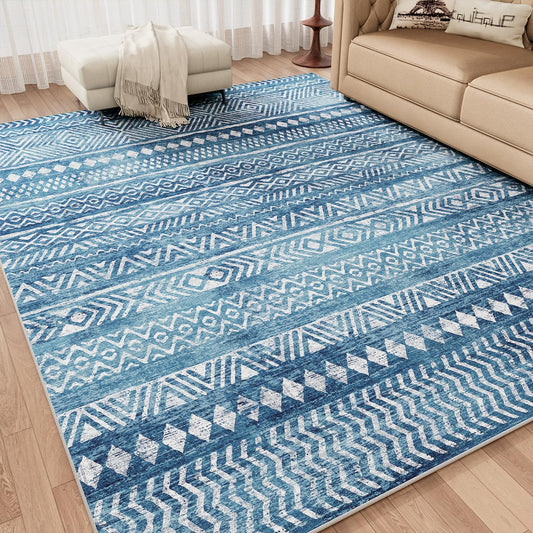 Boho Blue Living Room Kitchen and Bedroom