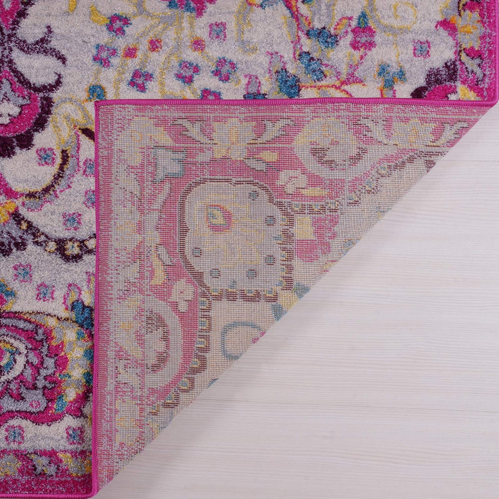 Joy Rug Collection Floral Area Rug 5x7 Tribal Patterned Pink Multicolor  Area Carpet 