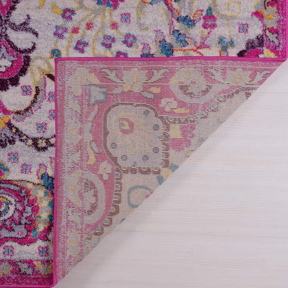 Joy Rug Collection Floral Area Rug 5x7 Tribal Patterned Pink Multicolor  Area Carpet 