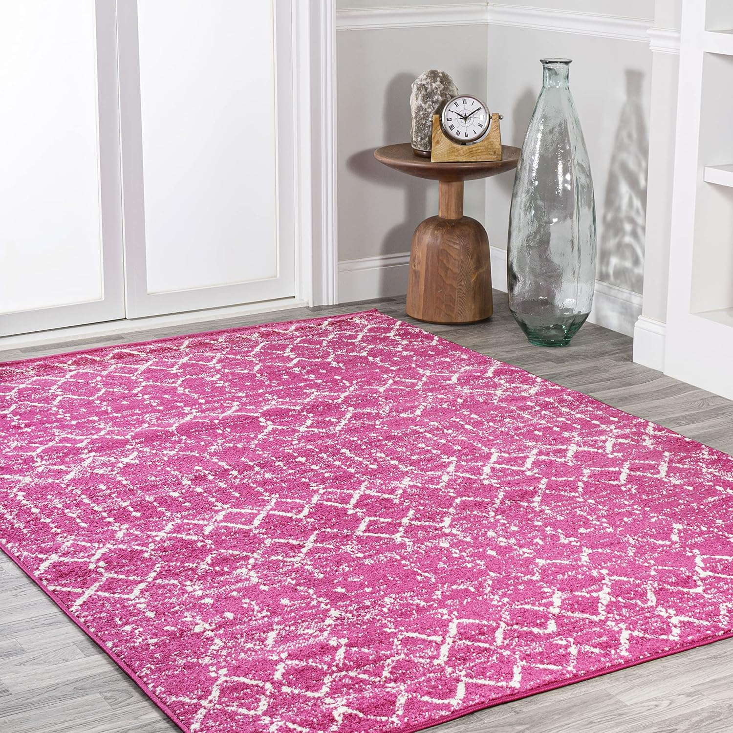 Bohemian Rug Classic 4x6 Pink and White Area Carpet