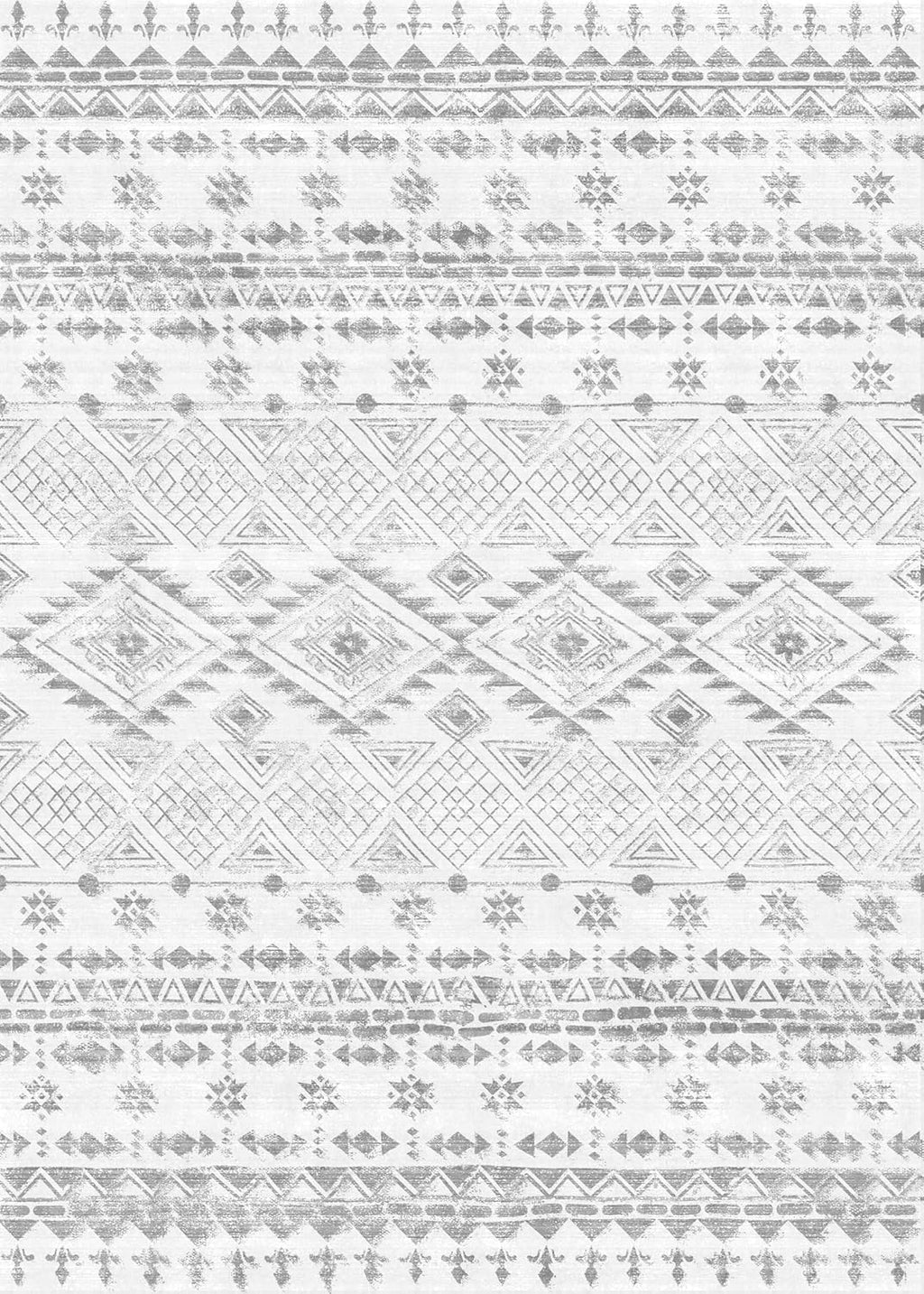 Boho Rug White Non Slip Modern  Living Room Kitchen and Bedroom