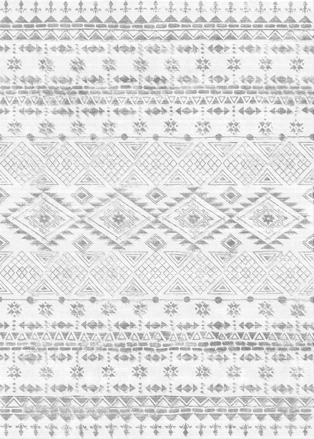 Boho Rug White Non Slip Modern  Living Room Kitchen and Bedroom