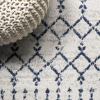 Bohemian Rug Classic 4x6 White and Blue Area Carpet
