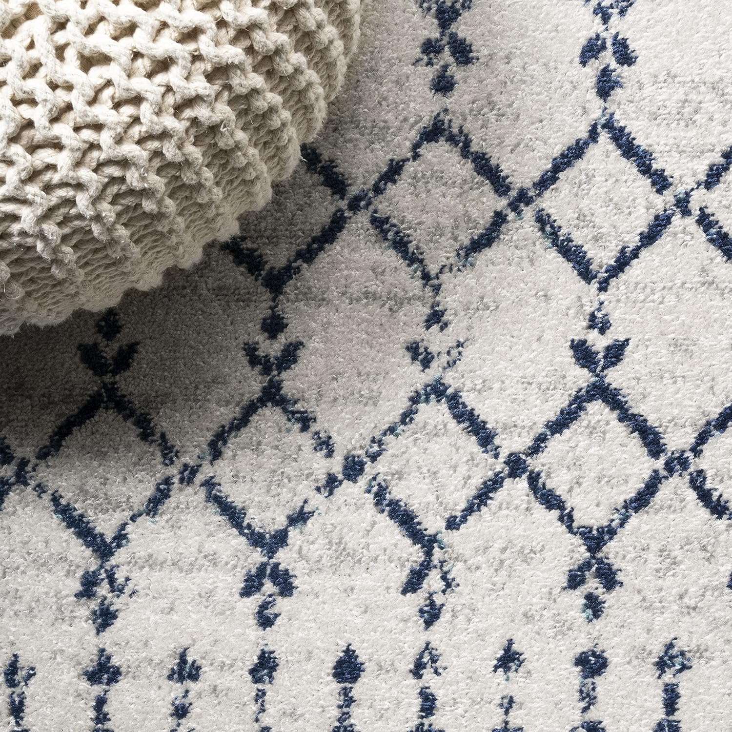 Bohemian Rug Classic 4x6 White and Blue Area Carpet