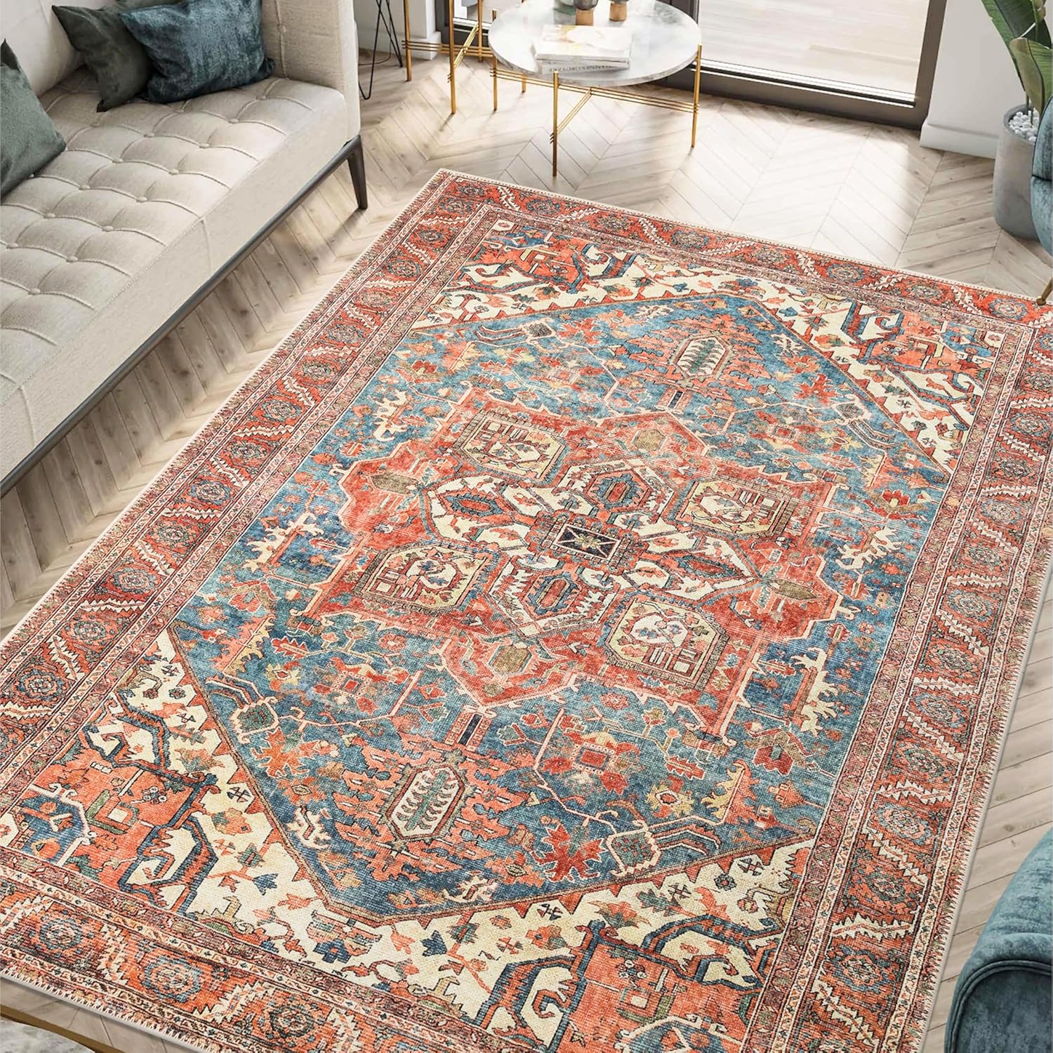 Turkish Red Blue Living Room  Kitchen and Bedroom