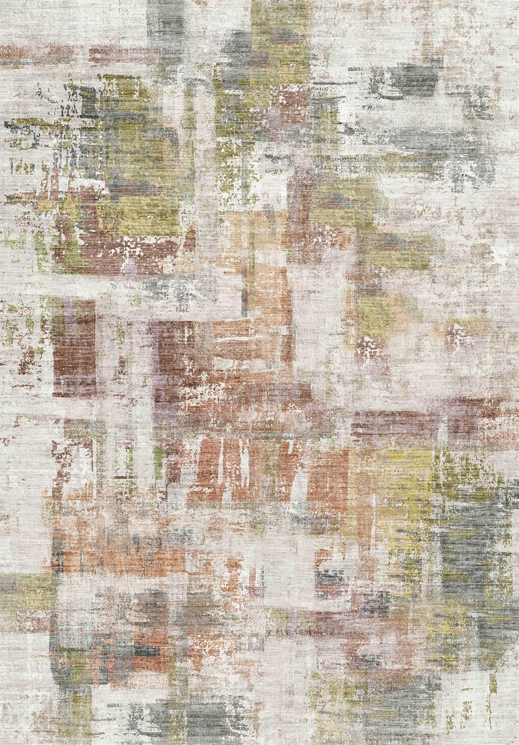 Boho Rug Red Abstract Non Slip Modern  Living Room Kitchen and Bedroom