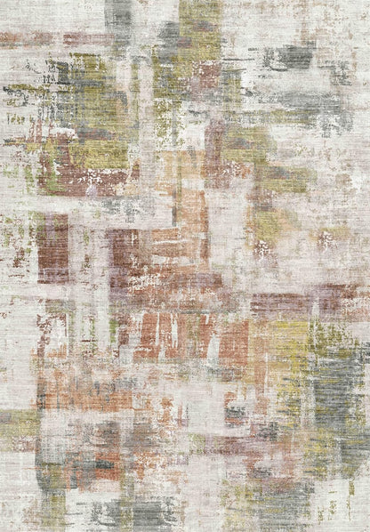 Boho Rug Red Abstract Non Slip Modern  Living Room Kitchen and Bedroom