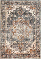 Turkish Rug Ethnic Patterned Grey Copper Boho Living Room  Kitchen and Bedroom