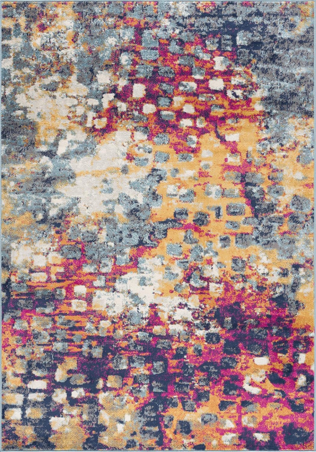 Modern Rug Grey  Abstract Non Slip Modern  Living Room Kitchen and Bedroom