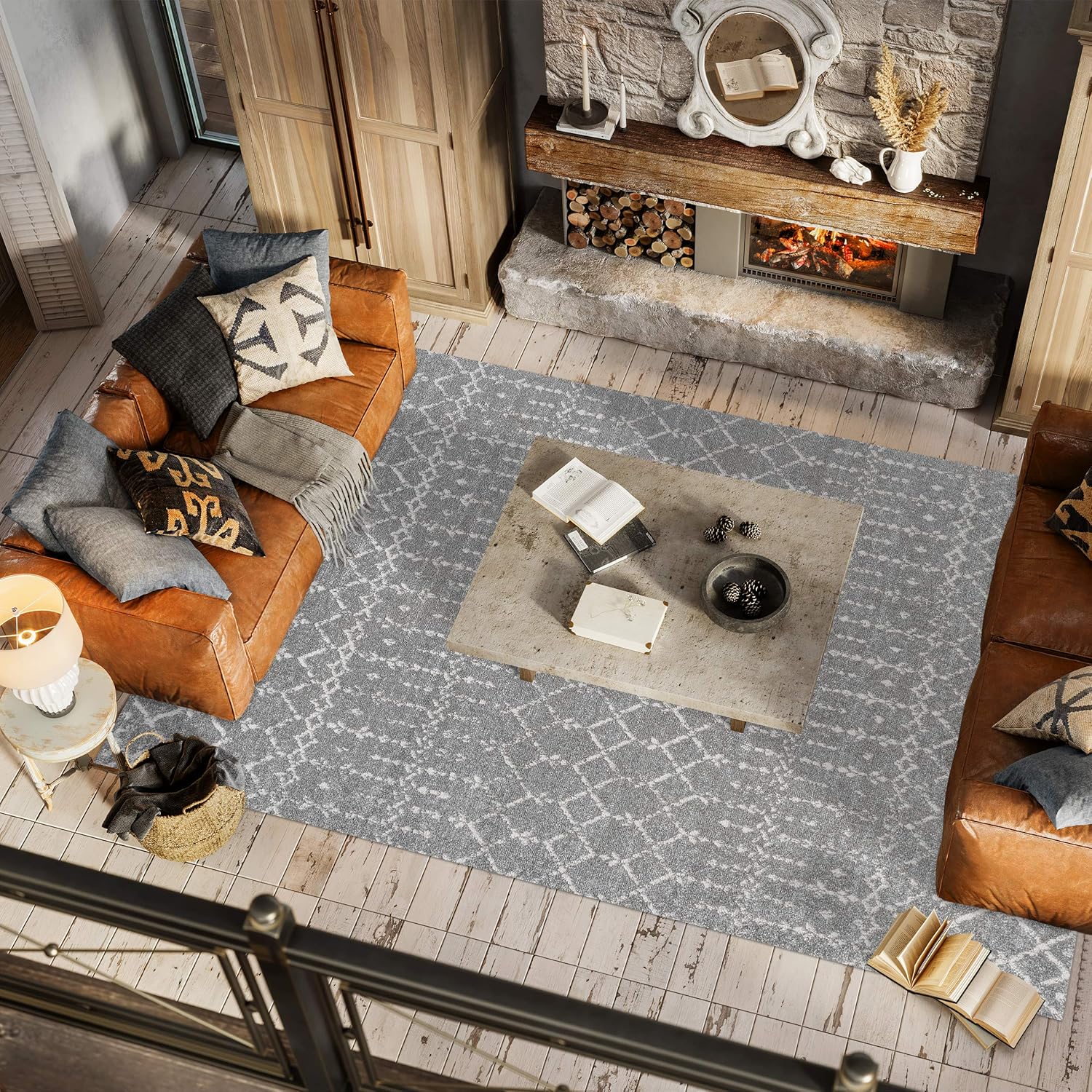 Bohemian Rug Classic 4x6 Grey and White Area Carpet