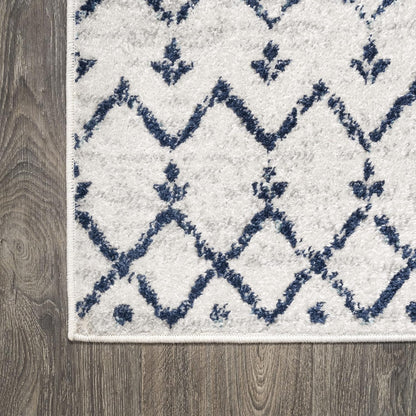Bohemian Rug Classic 4x6 White and Blue Area Carpet