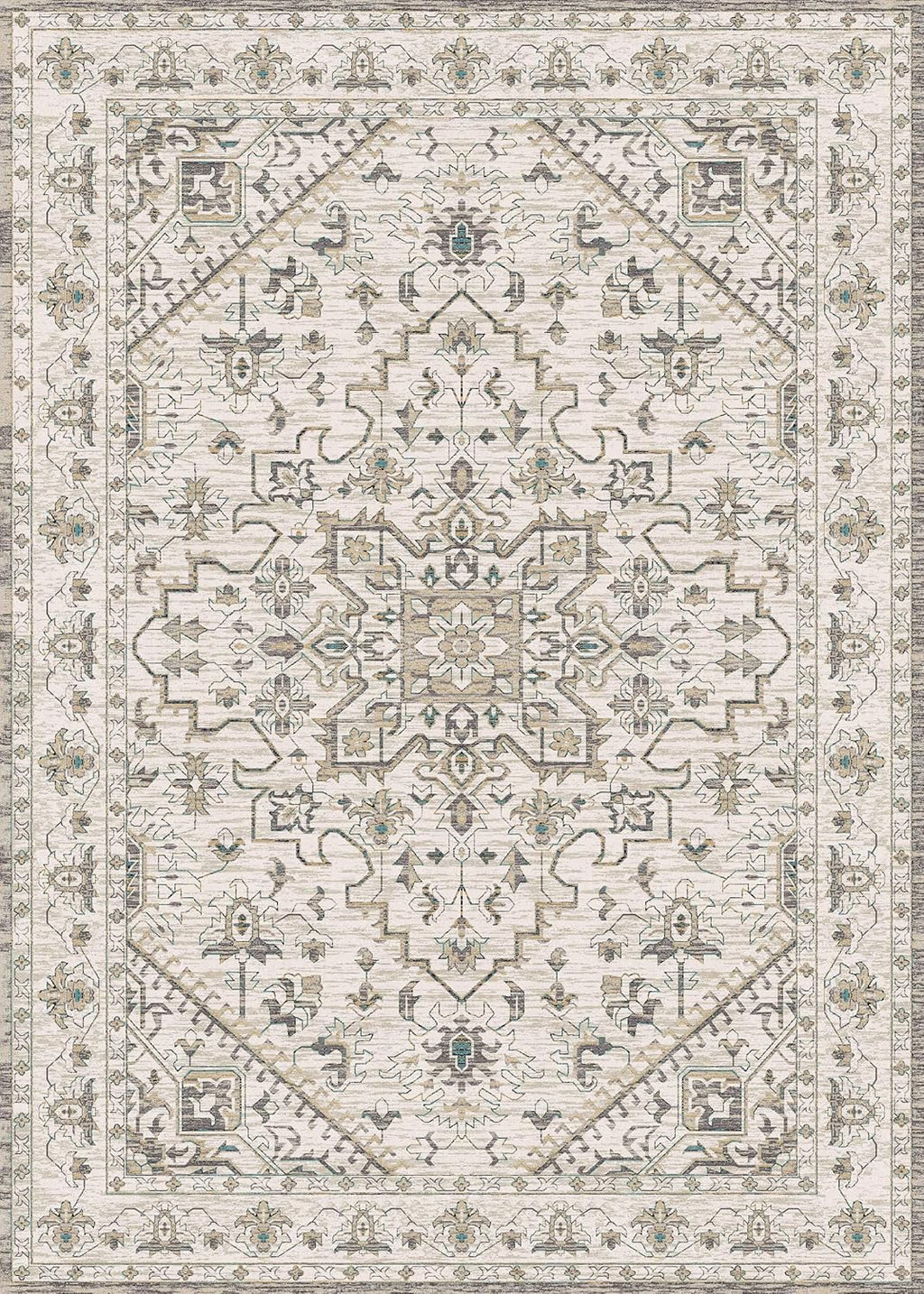 Boho Rug Beige Brown Non Slip Modern  Living Room Kitchen and Bedroom