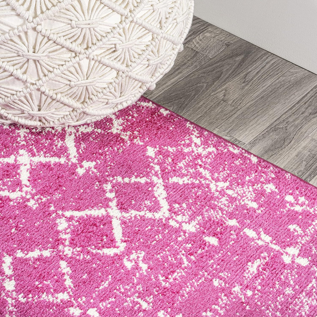 Bohemian Rug Classic 4x6 Pink and White Area Carpet