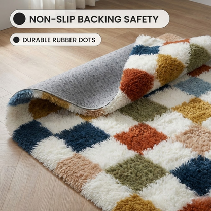 Checkered Shag Rug Super Soft Washable rgc-0200