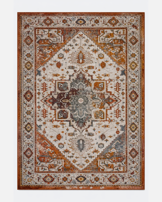Joy Rug Collection 4x6 Beige and Brown Area Carpet  -LDL-00147