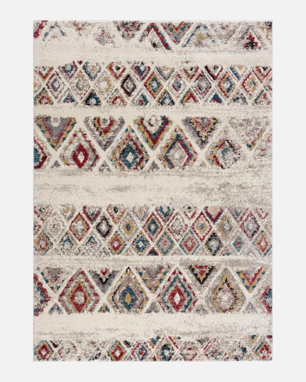 Artist Rug Collection 4x6 Area Rug Boho Red Beige Modern Rug - brch-00108