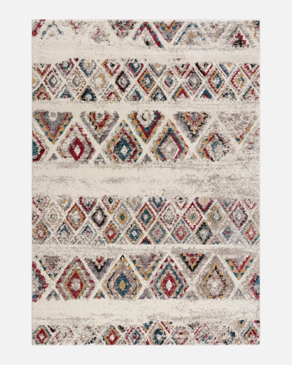 Artist Rug Collection 4x6 Area Rug Boho Red Beige Modern Rug - brch-00108